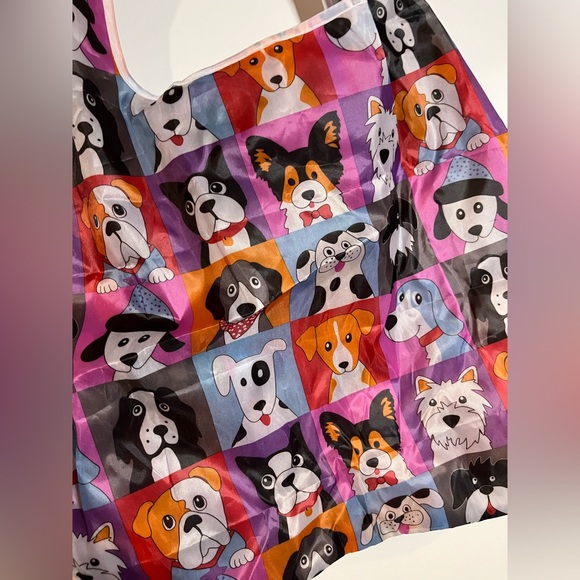 Polyester Large Foldable Portable Shopping Bag / Large Capacity Tote Bag Dogs - Picture 4 of 8